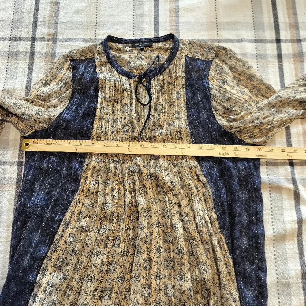 rag&bone Amaris floral peasant top Sz M Boho Chic Romantic Goth 70s Revival - Picture 4 of 6